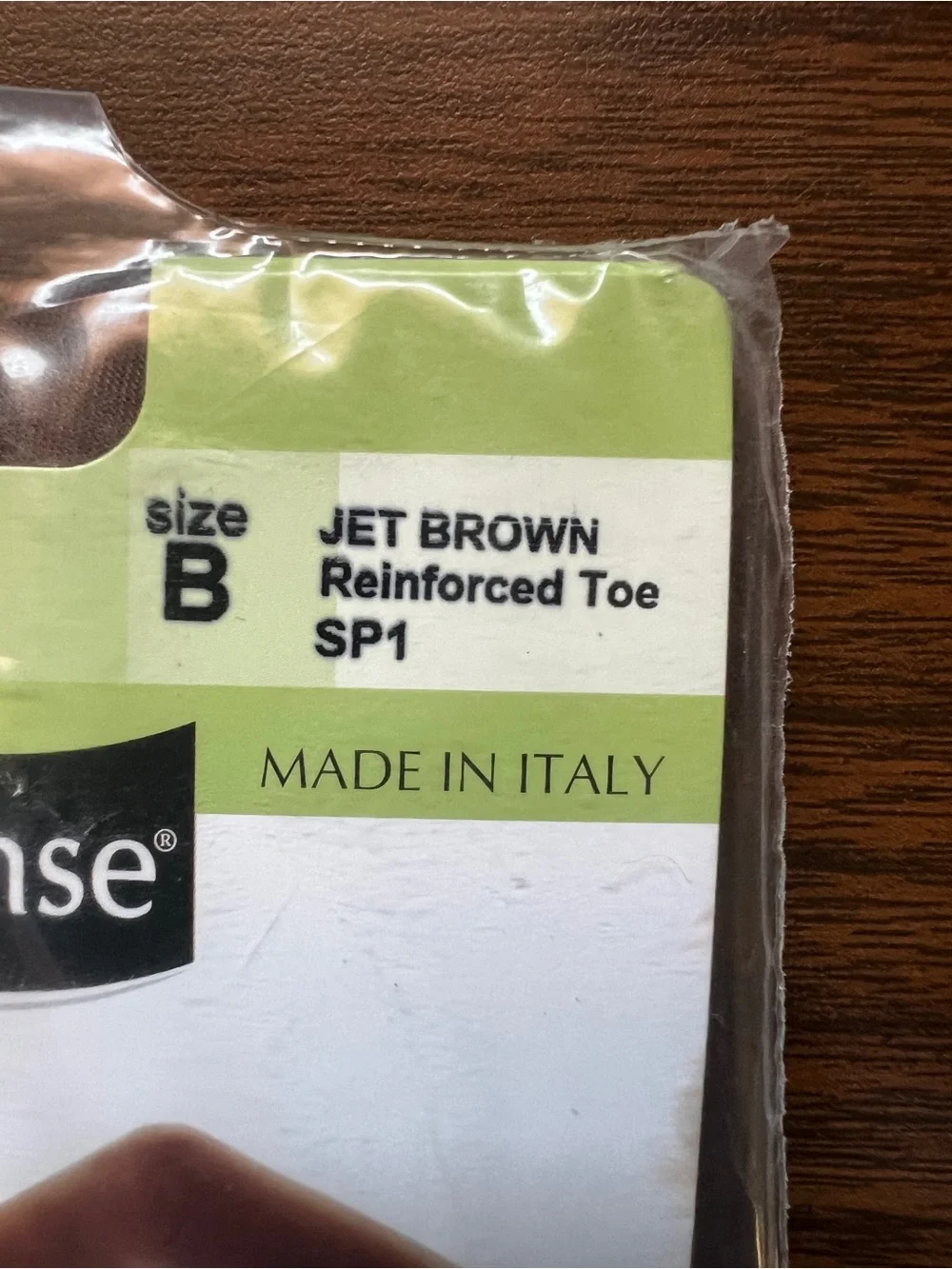 NWT - No Nonsense Ultra Sheer Jet Brown Pantyhose- Made in Italy